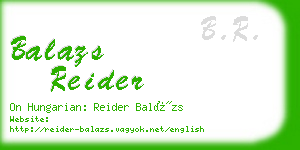 balazs reider business card
